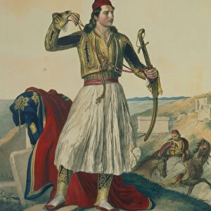 Demetrius Mavromichalis, a Greek soldier and patriot, 1825 (litho)