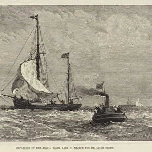 Departure of the Arctic Yacht Kara to Search for Mr Leigh Smith (engraving)