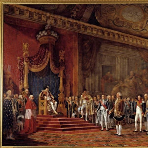 The Deputation of the Roman Senate offering tributes to Emperor Napoleon I in the Throne