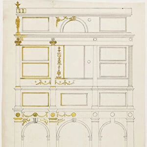 Design for the Kimbolton Cabinet (pen & ink with w / c on paper)