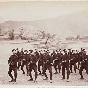 A detachment of the 4th Gurkha (Rifle) Regiment, 1891 circa (b / w photo)