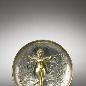 Dish: The Goddess Anahita, 400-600 (silver gilt)