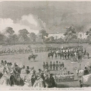 Distribution of the Victoria Cross, the new order of valour, by Her Majesty in Hyde Park (engraving)