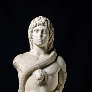 The divinite Mithra with Chronos, the rolling serpent, 2nd century, (marble sculpture)