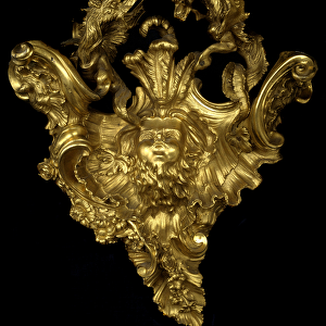 Door decoration in gilded bronze. 18th century Paris, decorative arts