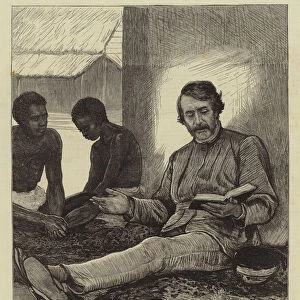 Dr Livingstone reading the Bible to his Men (engraving)