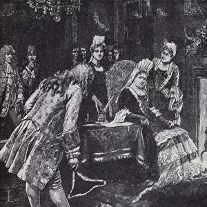 The Duke and Duchess of Marlborough falling out of favour with Queen Anne, 1710 (litho)