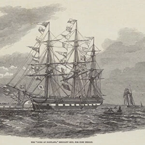 The "Duke of Portland, "Emigrant Ship, for Port Phillip (engraving)