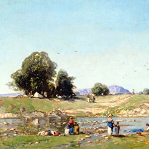 The Durance Valley, 1867 (oil on panel)