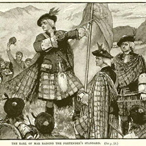 The Earl of Mar raising the Pretenders Standard (engraving)