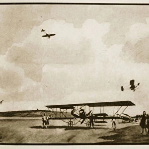 Early War Training School, illustration from Flying Memories by John Hamilton, 1934 (litho)