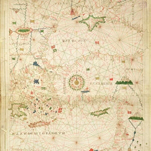 The Eastern Mediterranean, from a nautical atlas, 1520 (ink on vellum) (see also 330914)