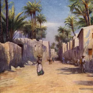 Elche, A Street (colour litho)