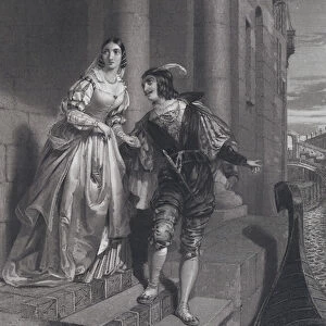 Elopement of Bianca Cappello and Francesco I de Medici, Grand Duke of Tuscany (engraving)