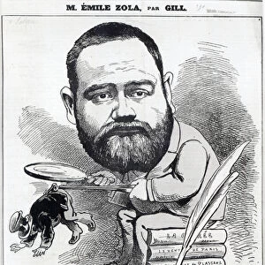 Emile Zola as a naturalist, from L Eclipse (engraving) (b / w photo)