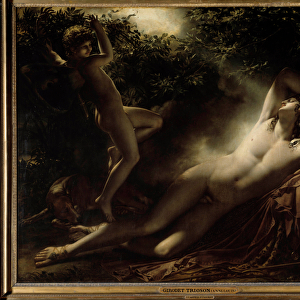 Endymions sleep or Endymion, Moon effect. Painting by Anne Louis Girodet by Roussy