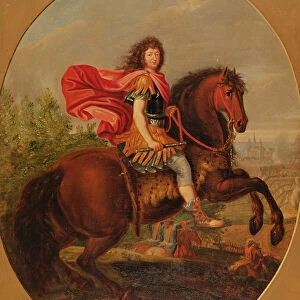 Equestrian portrait of Louis XIV (oil on canvas)