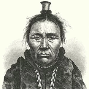 Eskimo woman from West Greenland (engraving)