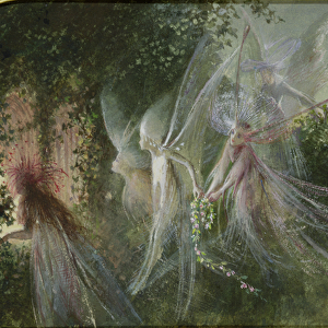 Fairies at a Window, c.1864 (w / c & gouache)