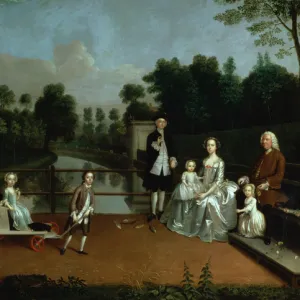 A Family Group on a Terrace in a Garden, 1749