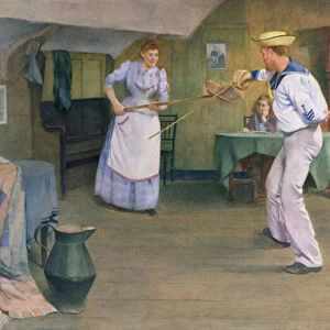 The Fencing Lesson, 1893 (w / c on paper)
