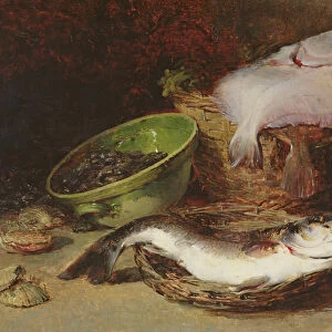 A Fine Fish (oil on canvas)