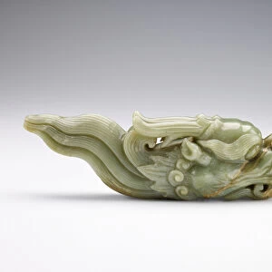 Finial in the form of a dragon head, 1279-1368 (jade)