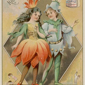 Fire Lily and Bluebell (chromolitho)