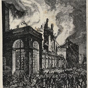 Fire of the Opera de la rue Lepelletier (Le Peletier) in Paris on October 28, 1873