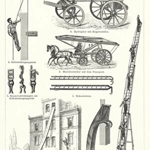 Firefighting techniques and equipment (engraving)