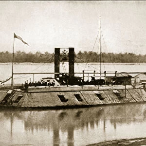 The First Ironclad Gunboat built in America, 1861 (b / w photo)