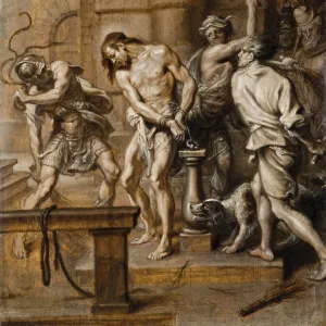 The Flagellation, en brunaille (oil on panel)