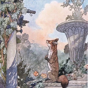 The fox and the grapes, 1930s (colour litho)