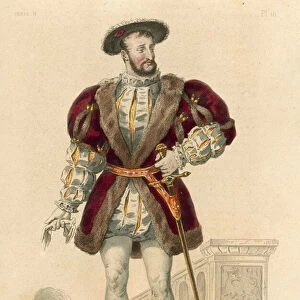 Francois Premier (coloured engraving)
