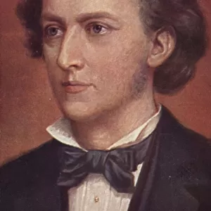 Frederic Chopin, Polish composer and pianist (1810-1849) (colour litho)