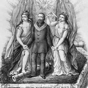 Freemasonry and the Commune, 1871 (litho) (b / w photo)