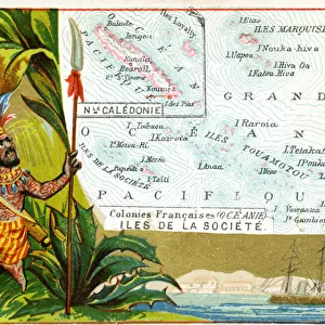 French Possessions in Oceania, c. 1890 (colour litho)