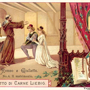 Friar Laurence marrying Romeo and Juliet (chromolitho)