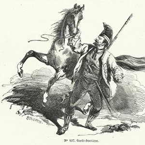 Frontier guard of the Austrian Empire (engraving)