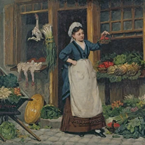 The Fruit Seller (oil on canvas)