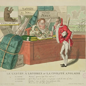 The Gascon in London, or English Civility, 1806 (colour litho)