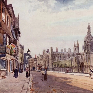 Gateway of Kings College, Kings Parade (colour litho)