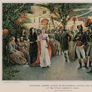 Gathering at the Tivoli Garden in Cairo (colour litho)