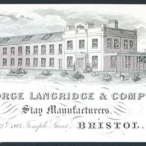 George Langridge & Company, stay manufacturers, trade card (engraving)