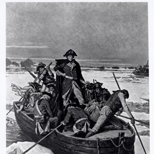George Washington crossing the Delaware River, 25th December 1776, c. 1912-13 (litho)