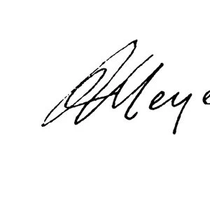Giacomo Meyerbeer, signature (engraving)