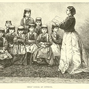 Girls school at Cettigne (engraving)
