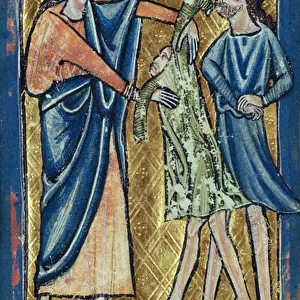 God Clothing Adam and Eve, from a book of Bible Pictures, c. 1250 (vellum)