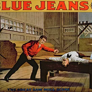 The Great Saw Mill Scene, Poster for Blue Jeans (colour litho)