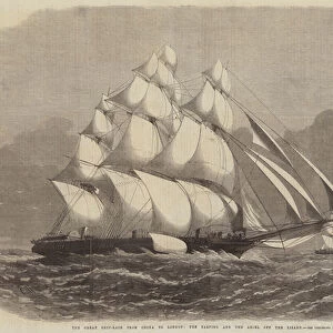 The Great Ship-Race from China to London, the Taeping and the Ariel off the Lizard (engraving)